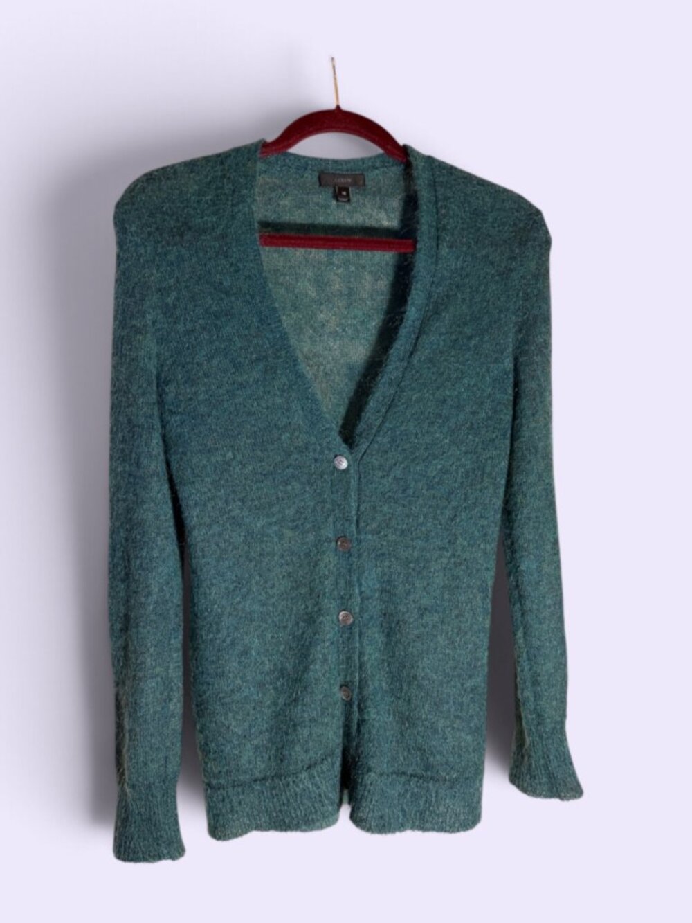 J. Crew Teal/Blue-Green Mohair Blend Cardigan Sz XS